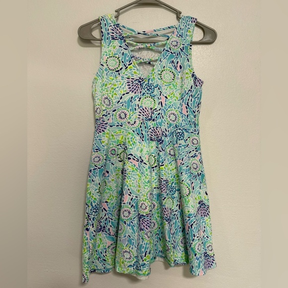 Lilly Pulitzer Girls Carice Dress Blue Ibiza Open Water size 14 - Picture 4 of 5
